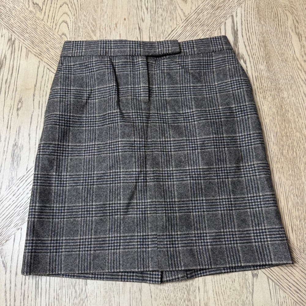 J. Crew Women's‎ 2 Petite Wool Cashmere Plaid Pencil Skirt Career Fall Winter